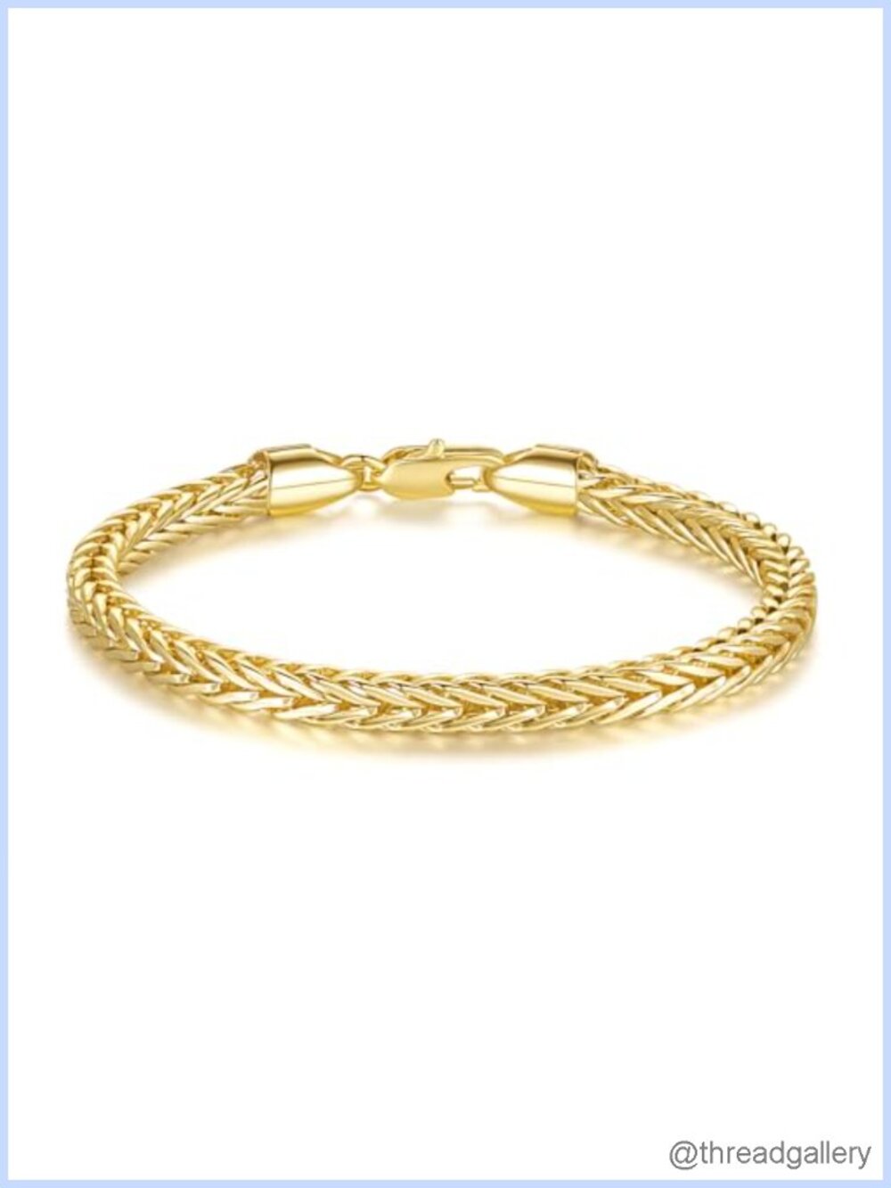 14k Gold Plated Foxtail Chain Bracelet Lobster Clasp Stackable